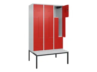 Z-garderobekast,HxBxD 2120x1200x815mm,6vak,vak B 400mm,cil.-slot - 2