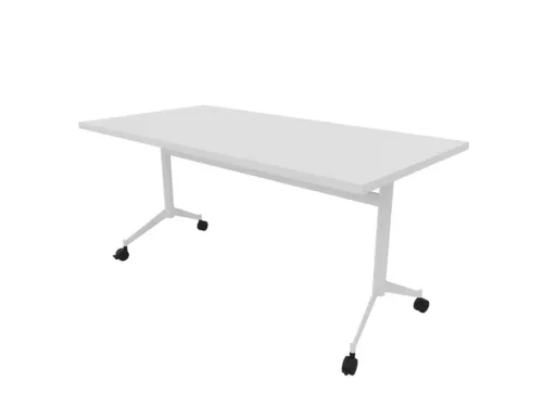 klaptafel,HxBxD 750x1600x800mm,hoekig,T-voet wit,ovale buis,blad wit