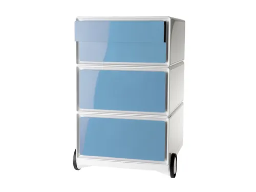 mobiel ladeblok,HxBxD 642x390x436mm,4lade(n),romp wit,front blauw