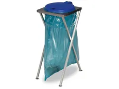 Rvs Afvalverzamelaar 120 Liter Zak 900x400x450mm Handbediening Blauw
