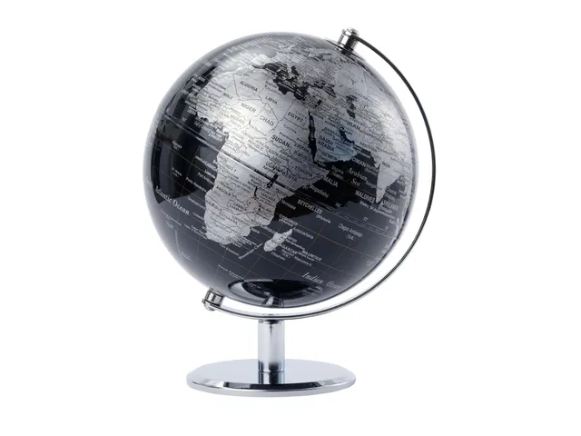 TROIKA Wereldbol Lunar 20cm Chroom Zwart-zilver