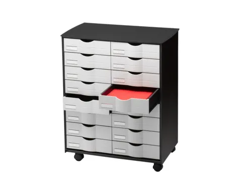 Transportwagen met laden H x B x D 715x 580x 343mm 16laden zwart/grijs