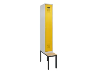 locker met bank,voor scheiding van kleding,HxBxD 2120x300x815mm,1vak - 2
