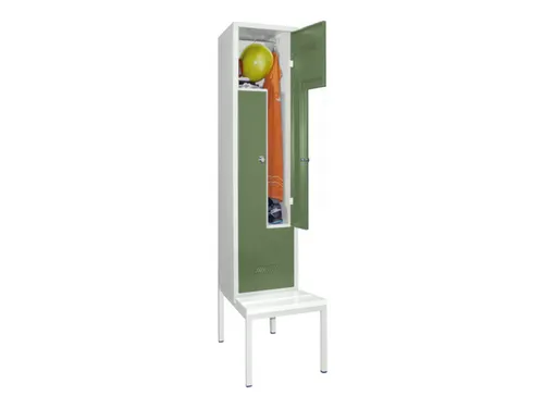 Z-garderobekast,HxBxD 2100x400x800mm,vak B 400mm,RAL7035,front RAL6011