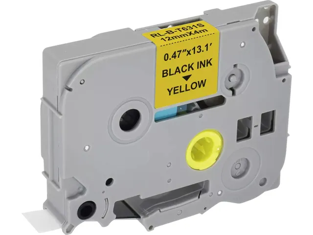 PTOUCH TZE631S TZES221 labeltape 12mm transparant-zwart 4m gelamineerd