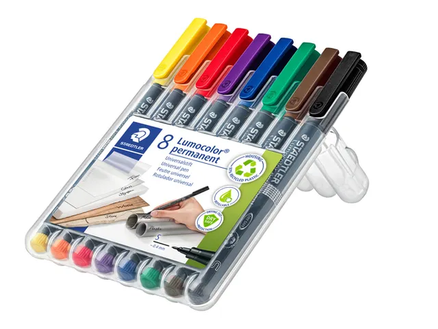Viltstift Staedtler OHP Lumocolor 313 Super fijn 0.4mm Assorti 8 stuks