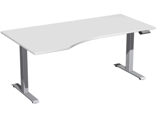 In hoogte verstelbaar bureau in vrije vorm,HxBxD 630-1280x1800x1000mm