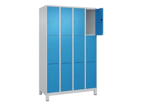lockerkast,HxBxD 1950x1200x500mm,4x3vakken,vak B 300mm,cil.-slot