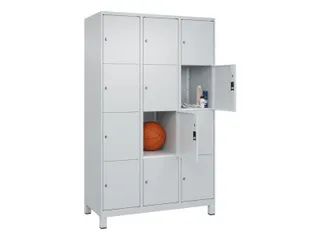 lockerkast,HxBxD 1950x1200x500mm,3x4vakken,vak B 400mm,cil.-slot - 1