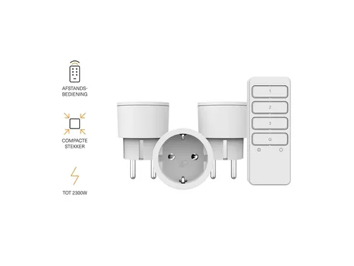 Stekkerschakelaarset KlikAanKlikUit APC3-2300RN 2300W 3 stekkers wit