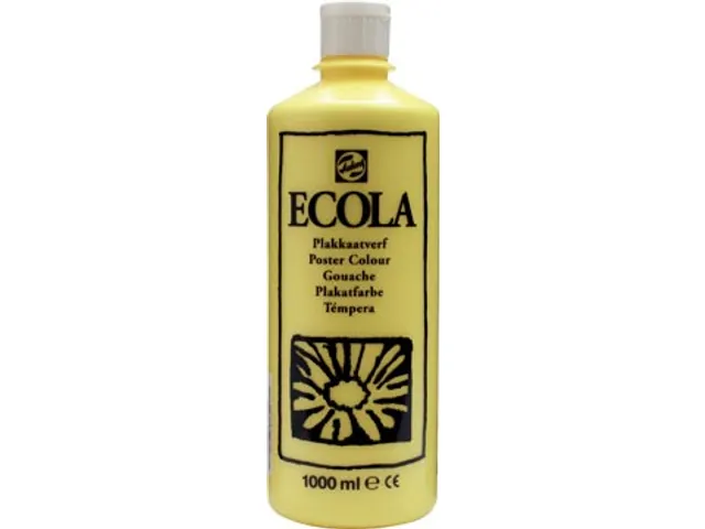 Plakkaatverf Ecola Flacon van 1000 ml Citroengeel