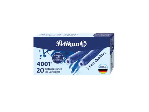 Inktpatroon Pelikan 4001 koningsblauw 20 stuks