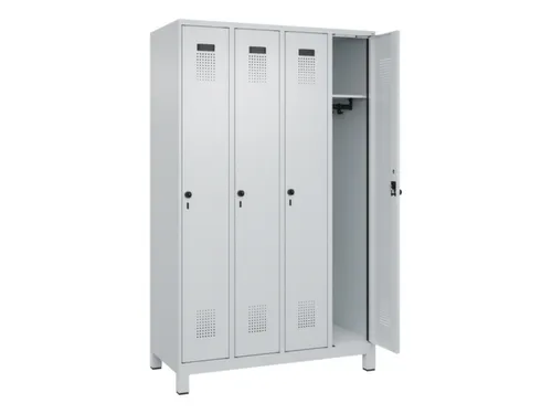 locker,HxBxD 1950x1200x500mm,4vak,vak B 300mm,draaigrendel,voeten