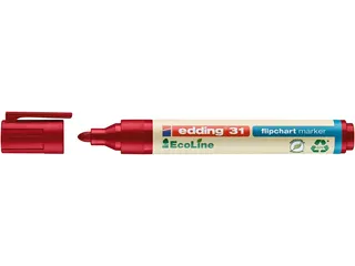 Viltstift edding 31 EcoLine voor flipover rond 1.5-3mm rood - 2