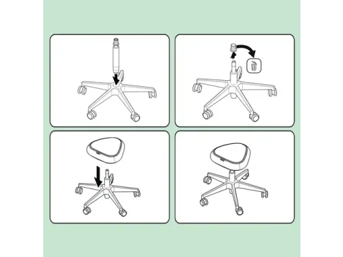 Zitkruk Leitz Ergo met wieltjes en comfortzitting 600x460x600mm zwart