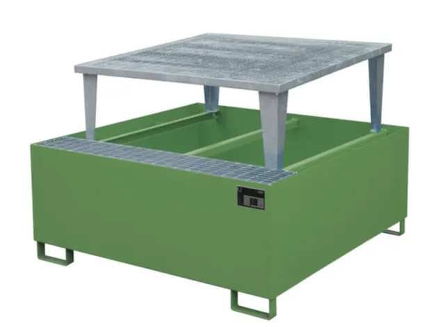 opvangbak,v. 1xIBC,opvangvol. 1000l,HxBxD 1083x1460x1460mm,m. aftapbok