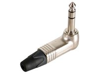 - Jack Plug Connector, 3-polig Mannelijk, 6.3mm, 90°, Vernikkeld
