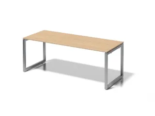bureau,HxBxD 740x2000x800mm,blad esdoorn,sledeframe zilverkleurig - 1