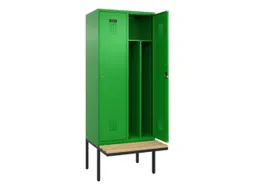 locker met bank,voor scheiding van kleding,HxBxD 2120x800x815mm,2vak