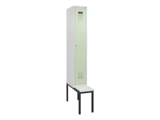 locker met bank,voor scheiding van kleding,HxBxD 2120x300x815mm,1vak - 2