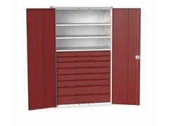 universele kast,HxBxD 2000x1300x550mm,3xStalen bodem,8lade(n)