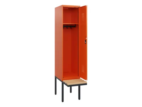 locker met bank,HxBxD 1950x400x815mm,1vak,vak B 400mm,cilinderslot