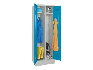 garderobekast,HxBxD 1850x600x500mm,2vak,RAL7035,front RAL5012 - 2