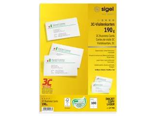 Visitekaartjes Sigel 190gr Gladde Zijden Wit 85x55mm - 2