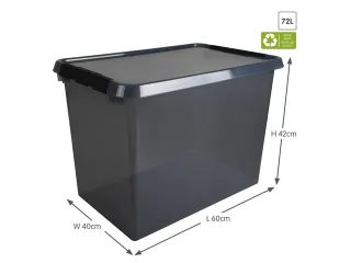 Comfort Line opbergbox 72L transparant grijs - 60x40x42cm - 2