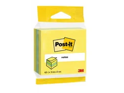 Memoblok 3M Post-it 2012L 51x51mm kubus ass kleur 400 vel