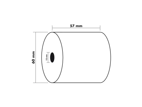 Rol Kassa's Rekenmachines 57X60X12X33 1-Laag Offset Extra Wit 60 Gram