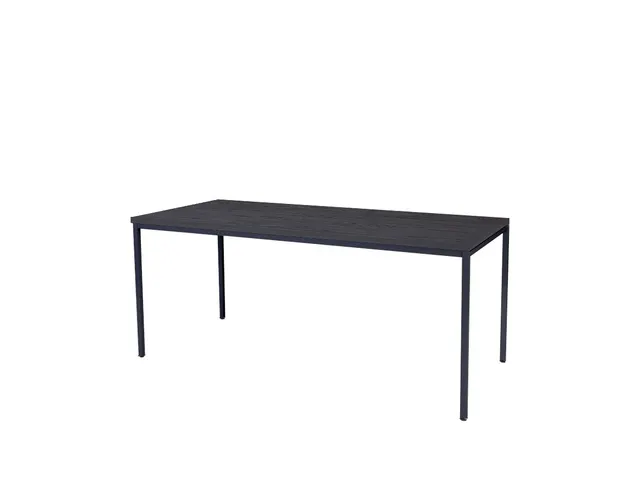 Domino Basic Tafel Vaste Hoogte 180x80 houtprint schaduw zwart 4-poots
