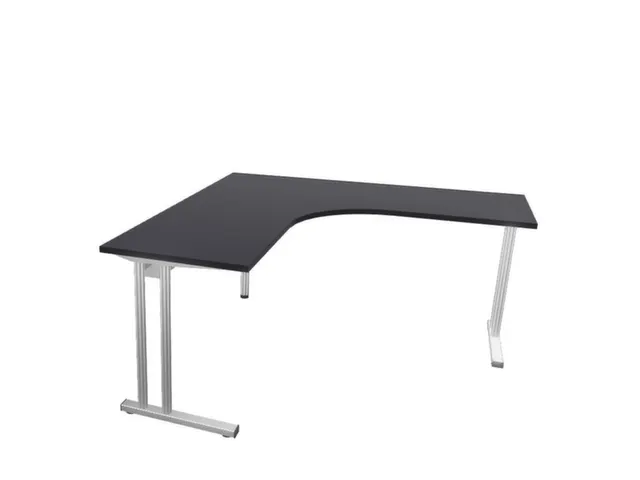 bureau in vrije vorm,HxBxD 740x1600x1600mm,vrije vorm,CC-zwart