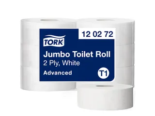 Toiletpapier Tork 120272 T1 Jumbo 2-laags Wit Advanced - 1