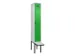 locker met bank,voor scheiding van kleding,HxBxD 2120x300x815mm,1vak