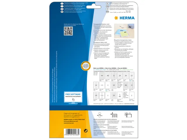 Etiquette HERMA 4586 97x42,3mm résistante intempéries Trp Mat 120pcs