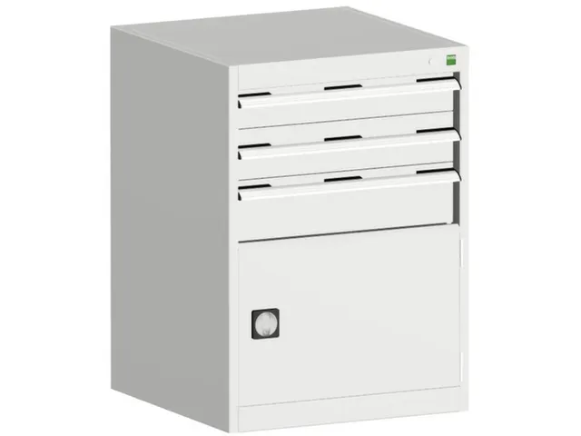 ladekast HxBxD 900x650x650mm 3laden RAL7035 front RAL7035