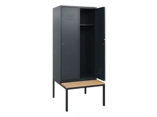 locker met bank,HxBxD 1950x800x815mm,2vak,vak B 400mm,cil.-slot - 2