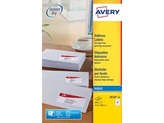Etiket Avery J8160-40 63.5x38.1mm Wit 840stuks - 1
