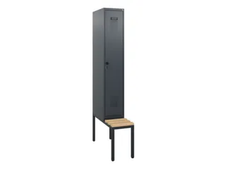 locker met bank,HxBxD 1950x300x815mm,1vak,vak B 300mm,draaigrendel - 2