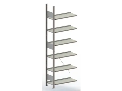 Inhaakstelling Aanbouwveld 1850x756x336mm 6legborden 80kg Ral7035
