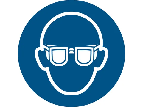 Pictogram bordje Djois Oogbescherming verplicht Ø200mm blauw