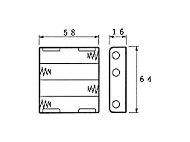 Batterijhouder Voor 4 x AA-CEL (Voor Batterijclips)