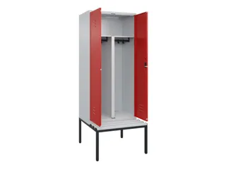 PBM-locker met bank,HxBxD 2120x800x815mm,2vak,vak B 400mm,cil.-slot - 2
