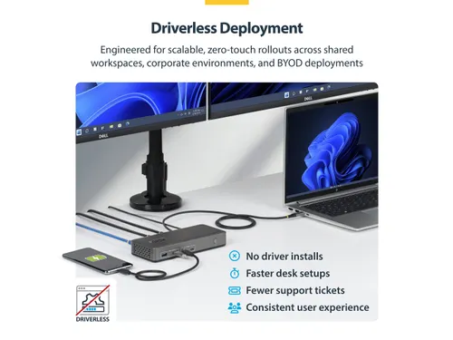StarTech USB-C Docking Station 2x DP 4K60, 1GbE, 100W PD