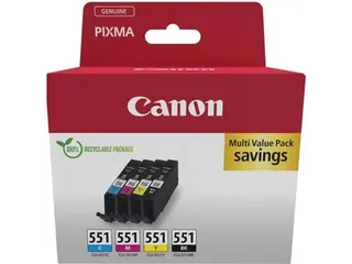 CLI-551 4-kleureninktcartridge 6509B016 Zwart Cyaan Geel Magenta - 1