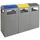 Afvalverzamelstation Niet-Brandbaar 3X90 Liter 1050X1350X450Mm Grijs
