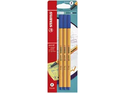 Fineliner STABILO Point 88 0.4mm blister à 3 stuks blauw