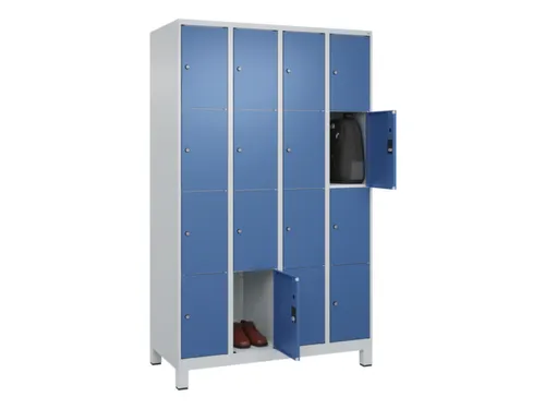 lockerkast,HxBxD 1950x1200x500mm,4x4vakken,vak B 300mm,cil.-slot