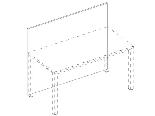 baliepaneel,v. bureau,aanbouw achter,B 1000mm,NE-esdoorn,BN6016-blauw